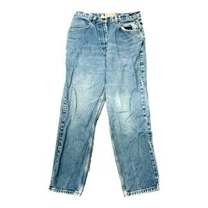 St Johns Bay Womens Jeans 12P Petite Light Wash Relaxed Fit Straight Leg Mom